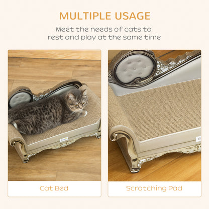 PawHut Cat Scratching Bed & Lounge – Corrugated Cardboard Scratcher with Catnip
