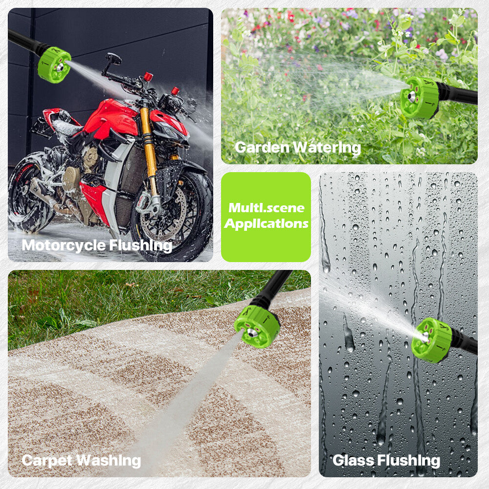 21V Cordless Pressure Washer 500PSI – Portable Jet Wash with 2 Batteries
