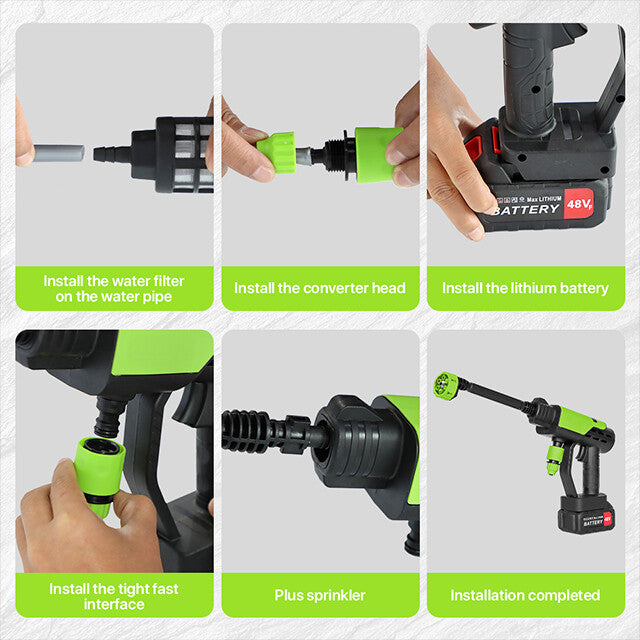 21V Cordless Pressure Washer 500PSI – Portable Jet Wash with 2 Batteries