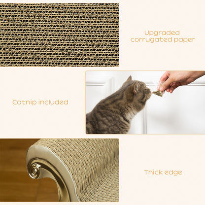 PawHut Cat Scratching Bed & Lounge – Corrugated Cardboard Scratcher with Catnip