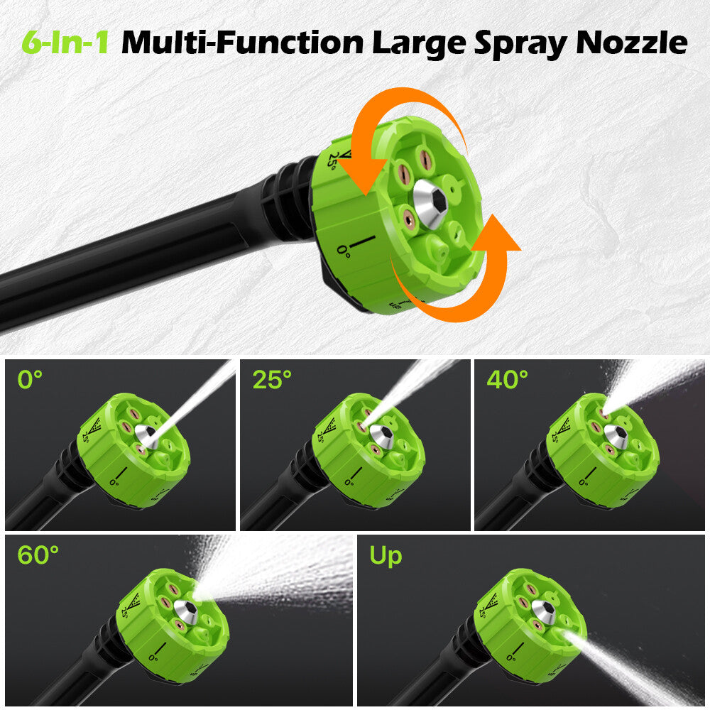 21V Cordless Pressure Washer 500PSI – Portable Jet Wash with 2 Batteries