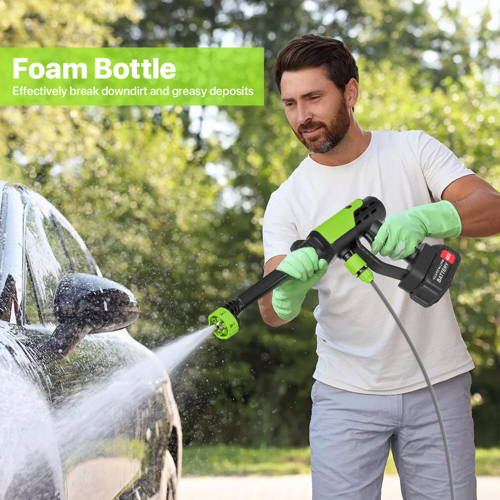 21V Cordless Pressure Washer 500PSI – Portable Jet Wash with 2 Batteries