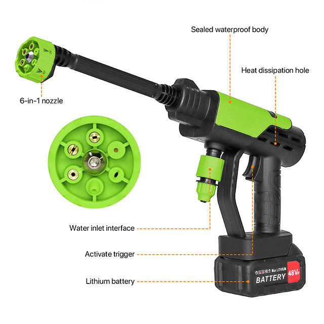 21V Cordless Pressure Washer 500PSI – Portable Jet Wash with 2 Batteries